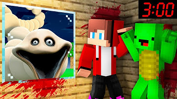 How Mikey and JJ attacked by Hungry Worm in Minecraft at 3:00 AM ?! - Maizen