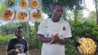 early morning breakfast fry Dumpling | with ackee and Saltfish | lasco tea