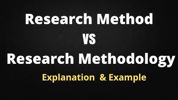 Difference Between Research Method and Research Methodology l meaning l method vs methodology
