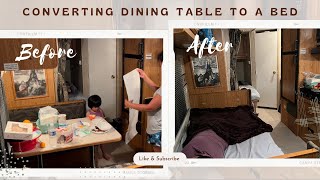 Transforming RV Trailer Dining Table To A Bed | Getting Ready To Sleep | Filipino-Canadian Life