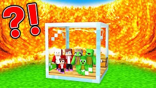 JJ and Mikey Family Survive in Lava Apocalypse in Minecraft !  Maizen