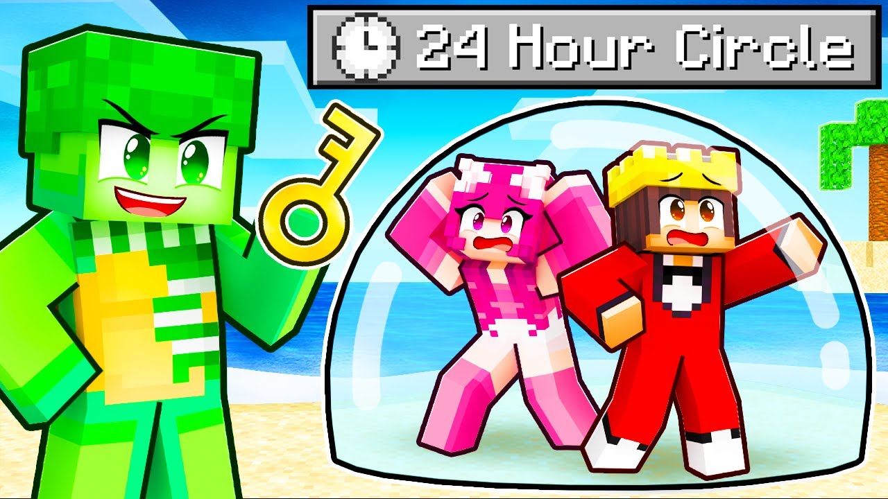 Locking Friends in a 24 HOUR BUBBLE in Minecraft!