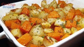 Картошка с тыквой в духовке. Самый вкусный и простой рецепт!