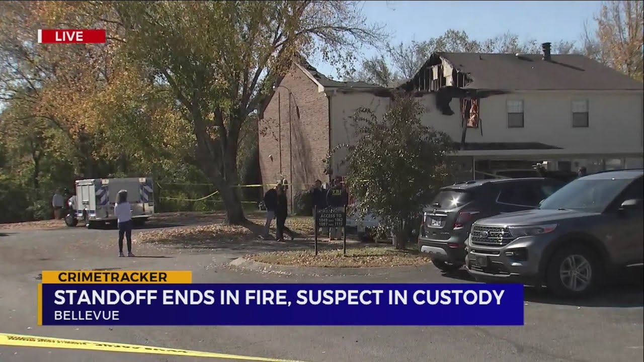 Standoff ends in fire in Bellevue, suspect in custody - YouTube