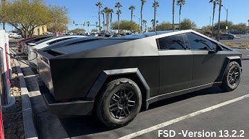 Tesla Cybertruck FSD Update 13.2.2 -  Supervised Full Self Driving - Navigate to Supercharger