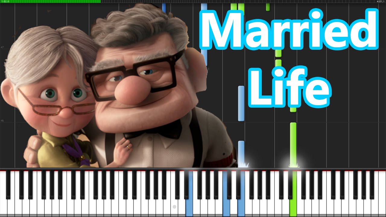 Married Life Up Piano Tutorial Synthesia Pianomavs Youtube