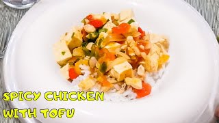 Having Simple Breakfast Spicy Chicken With Tofu