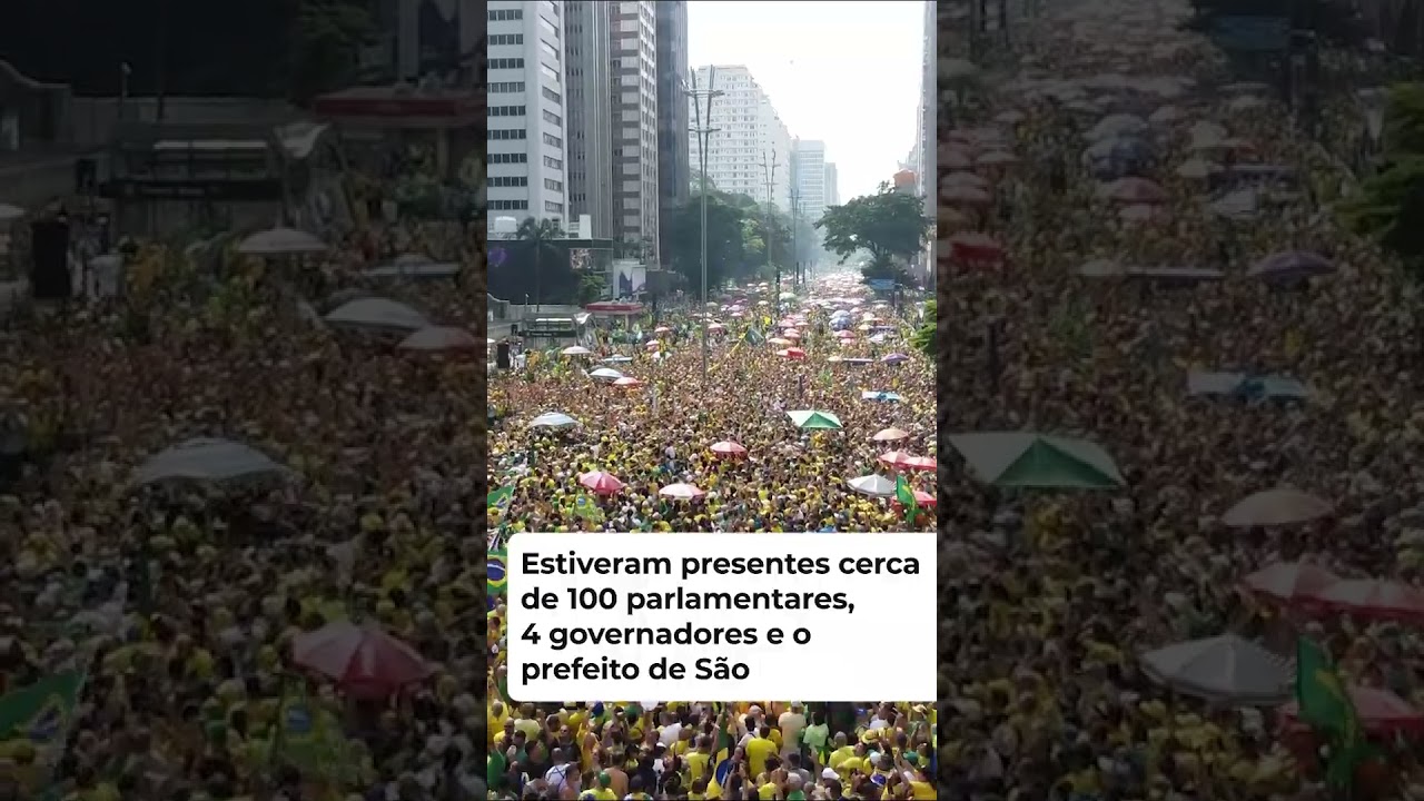 Imagens aéreas da manifestação na Av. Paulista | 25/02/24