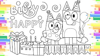 Bluey Birthday Coloring Pages