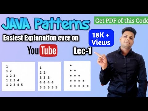 Star Pattern Program in java | Number Pattern program in java - YouTube