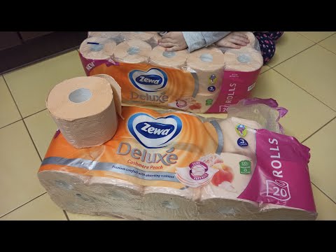 Распаковка туалетной бумаги Zewa Deluxe аромат персик трехслойная из Rozetka