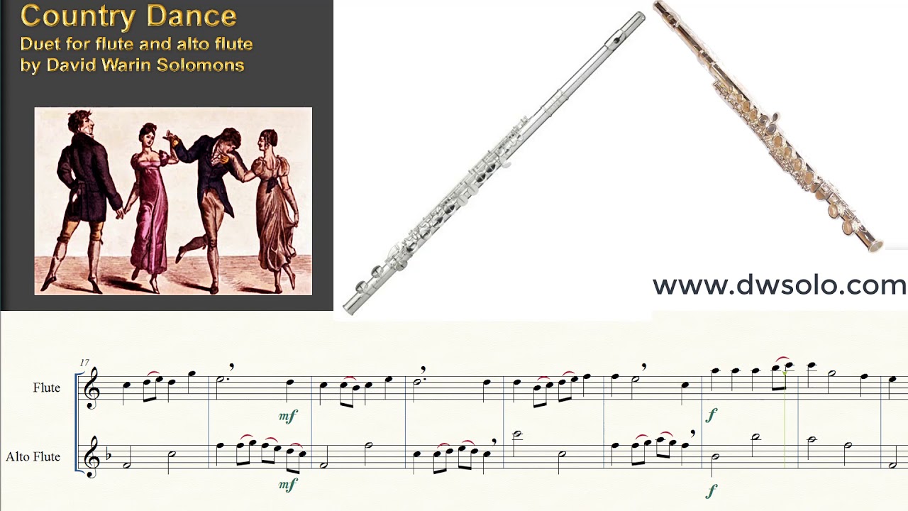 Country Dance for flute and alto flute - YouTube