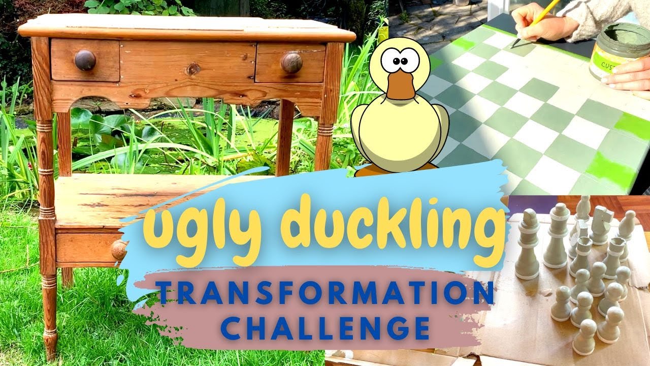 Vintage Wash Stand to Trendy Games Table Transformation // UGLY DUCKLING CHALLENGE FALL 2022