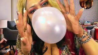 ASMR Blowing  Big Gum Bubbles League Chew Tingles | Relaxing Sounds