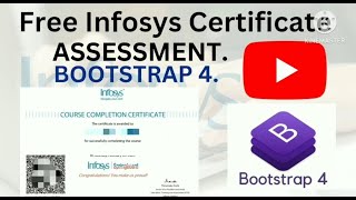 Bootstrap 4 Assessment Solution, Infosys Springboard Certification Verified certificate by Infosys.📚
