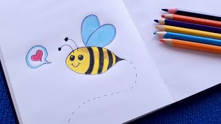 Простые рисунки || Простые рисунки для личного дневника | Как нарисовать пчёлку.Рисунки карандашами.