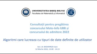 Consultații Mate-Info UBB | 2021-2022 | Algoritmi care lucreaza cu tipuri definite de utilizator screenshot 2