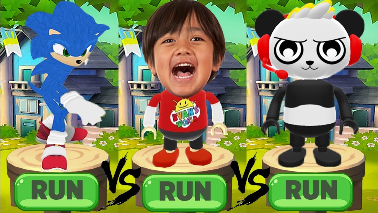 Tag with Ryan vs Tag with Sonic vs Tag with Combo Panda Run Gameplay