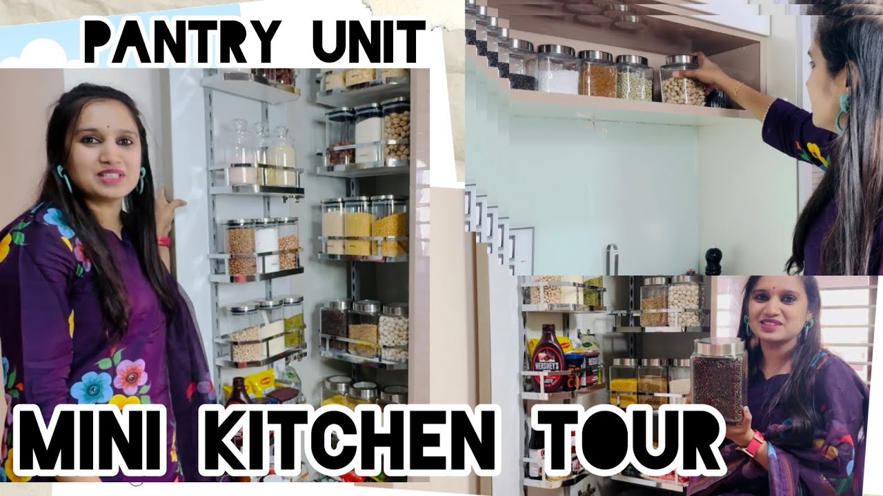 How to organize kitchen pantry unit /kitchen grocery storage with Glass
