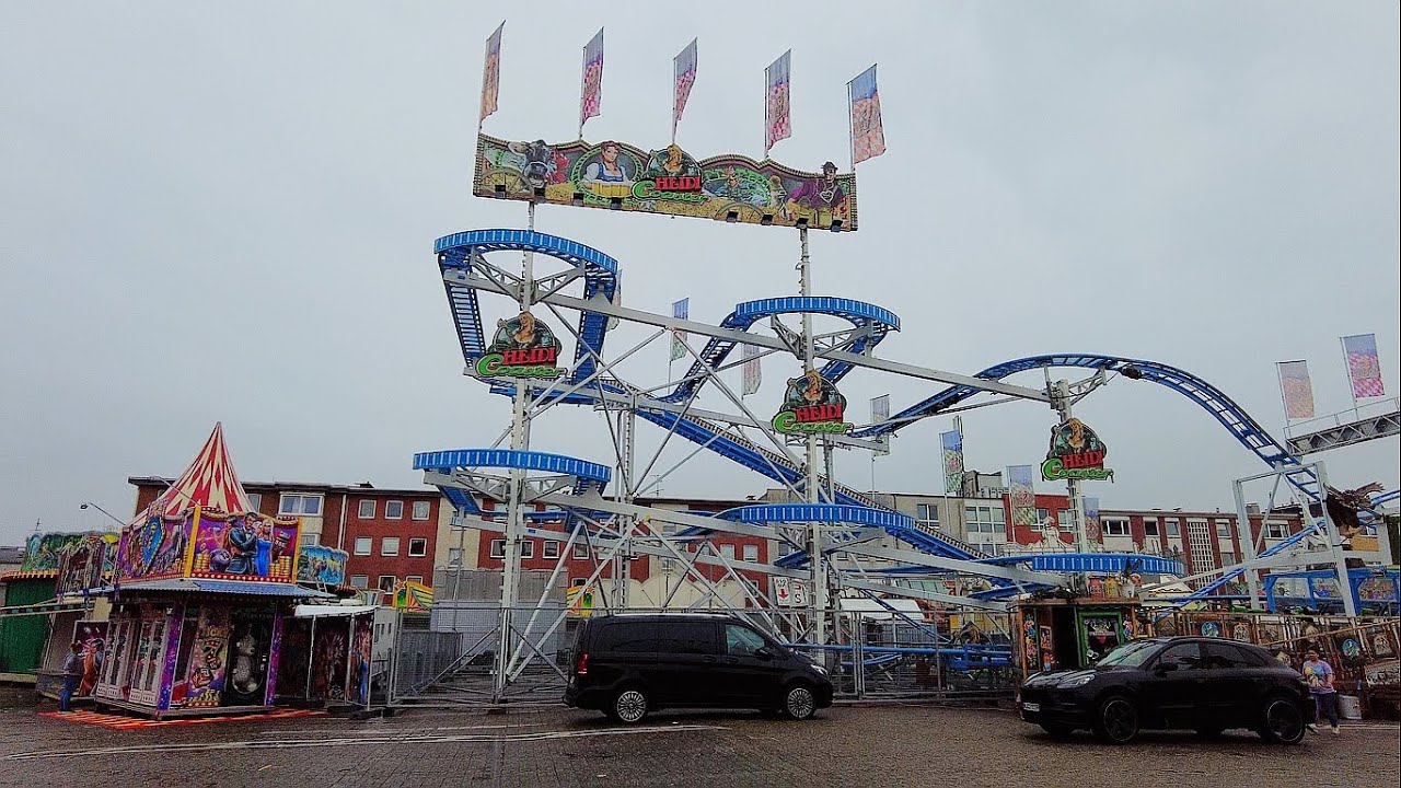 Moerser Kirmes 2023  4K.Rainy Day in Moers City Walk-A Beautiful German City