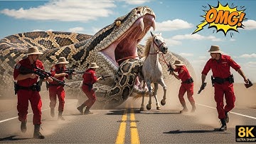 Heroic Rescue Team Saves Lonely Horse from Giant Python Terrifying Attack🐴🐍