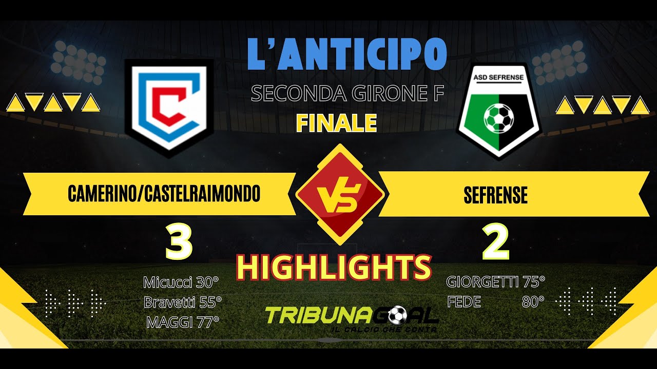 HIGHLIGHTS Camerino Castelraimondo Vs Sefrense Seconda F - YouTube