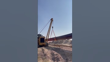 Bended pipe lowering in trench #pipelineconstruction #pipeline #heavy #bendingmachine