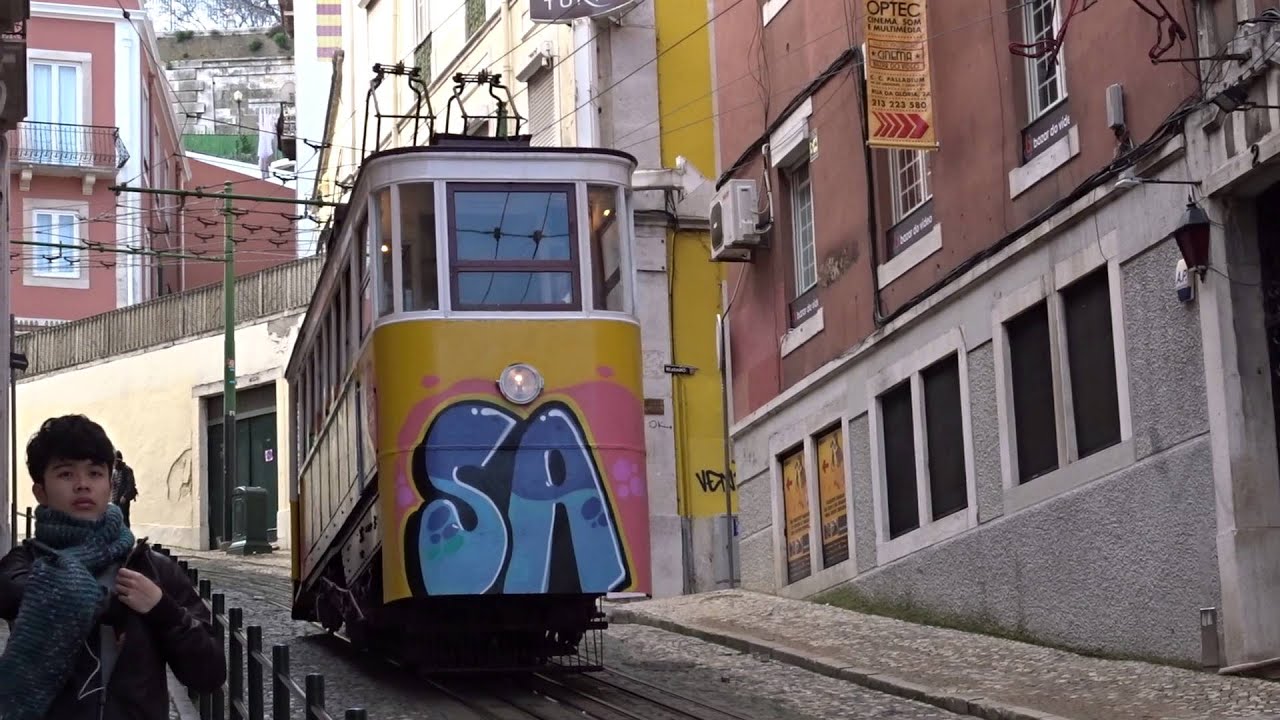 Elevador da Gloria. Funicular tram in Lisbon