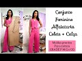 Conjunto feminino alfaiataria colete  cala moldes prontos para costura