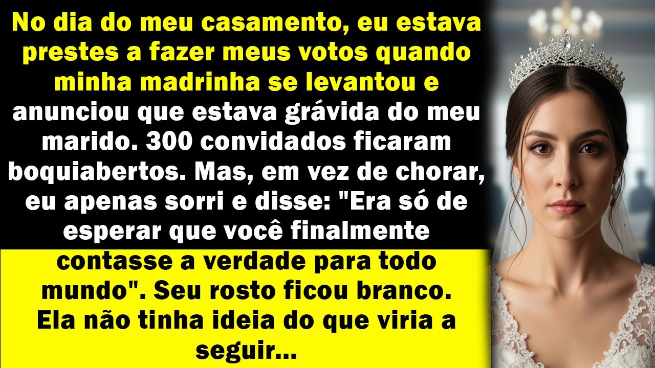 No nosso casamento, minha madrinha se levantou e anunciou que estava grávida do filho do meu marido