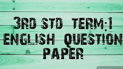 3rd std term:1 english question paper
