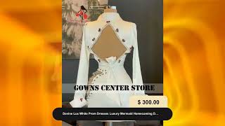 Devine Lux White Prom Dresses Luxury Mermaid Homecoming Dress Long Sleeve Mini Cocktail Gowns