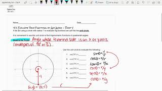 Finding Trig Functions of Quadrantal Angles