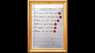Sentence Activity #class1 #learnwithayeshaa #english #activity #project #forkids