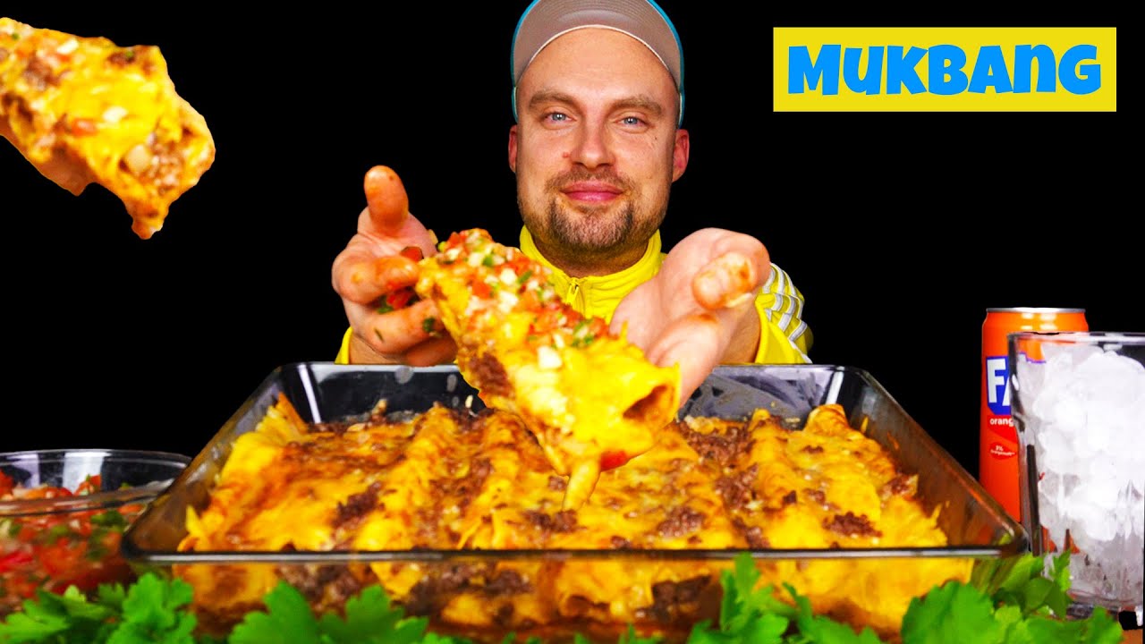Мексиканский мукбанг: Энчилады 🇲🇽🧀 (мексиканские блинчики) 