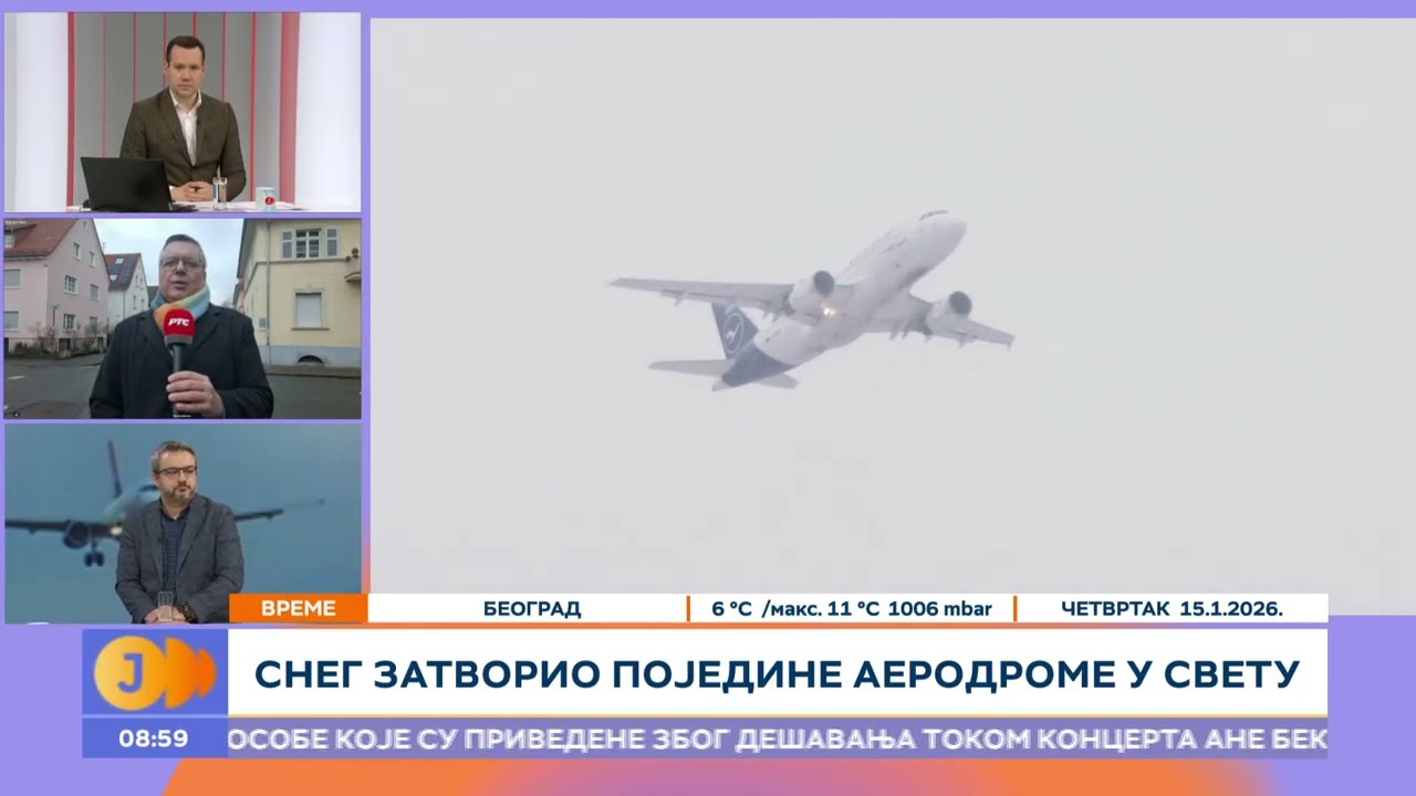 Otkazani letovi i zaleđene piste I RTS Jutarnji program