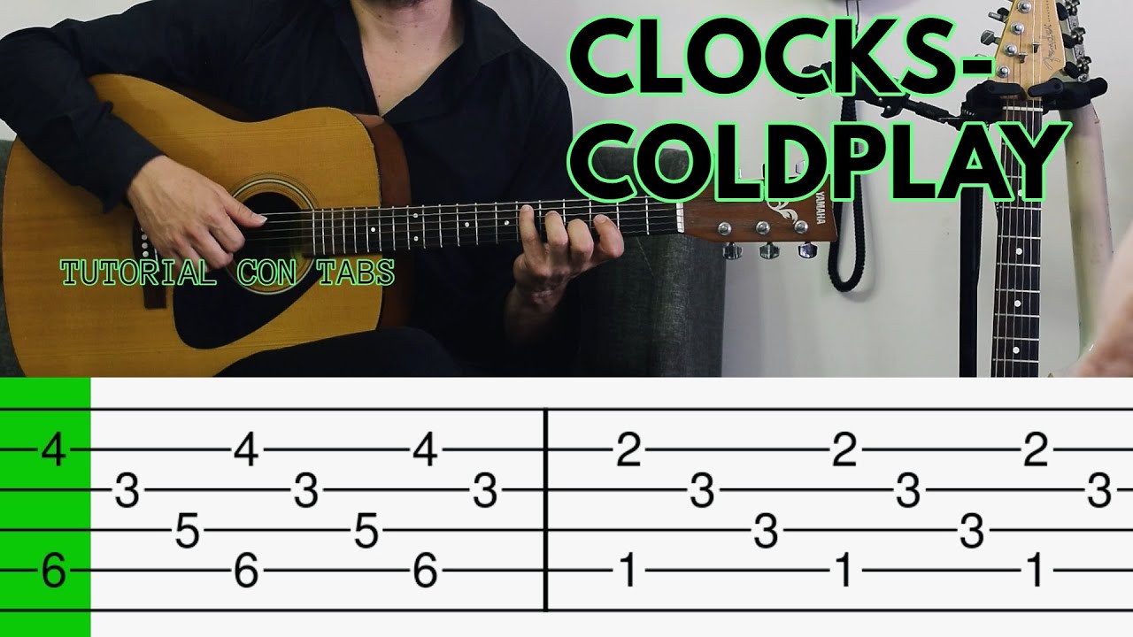 como tocar CLOCKSCOLDPLAY. en guitarra acustica YouTube