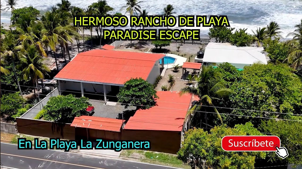 Rancho Para Hospedarse En SALVADOR. Paradise Escape.Playa La Zunganera,San Luis Talpa +503 7962 0774