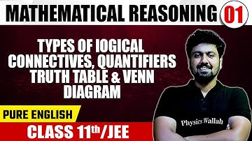 MATHEMATICAL REASONING 01 | Types of Logical Connectives, Quantifiers, Truth Table & Venn Diagram