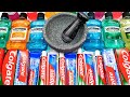Satisfying making toothpaste slime mixing listerine colgate glitter into clear slime gogo asmr