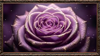 Sparkling Lavender Rose Wall Art 4K | Dreamy Romantic Background Loop