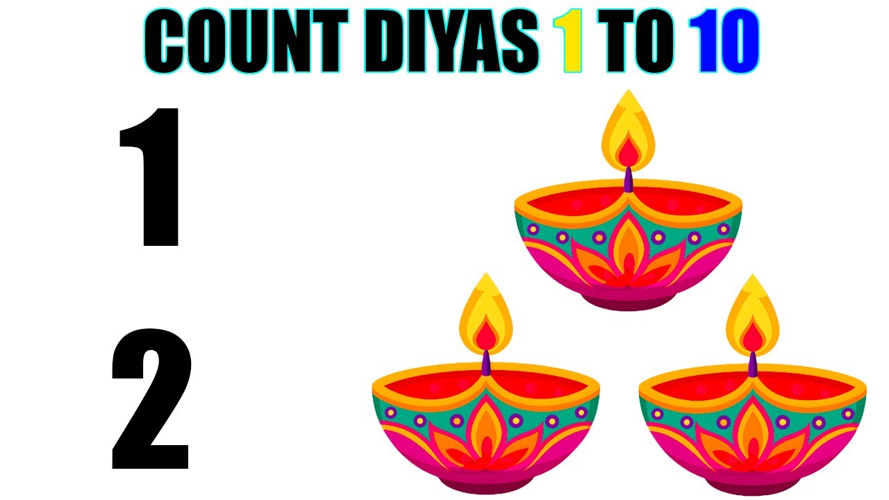 Count Diyas 1 to 10 🪔 | Diwali Counting for Kids | Learn Numbers with ...