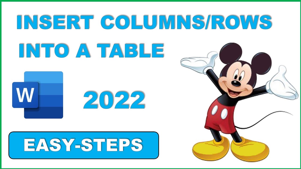 How To Insert Columns and Rows into a table in Microsoft Word ...