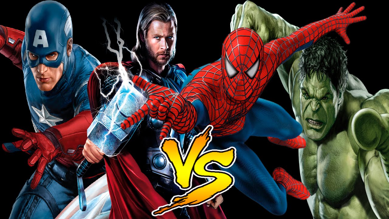 THOR vs HULK - SPIDERMAN vs CAPITAN AMERICA | Marvel Batalla de Super  héroes - YouTube