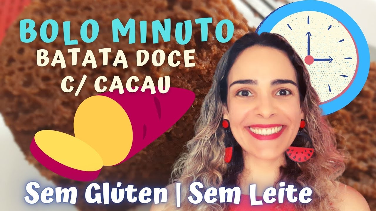 Bolo Minuto De Batata Doce Com Cacau | Sem Farinha | Sem Açúcar | Sem Glúten | Sem Leite