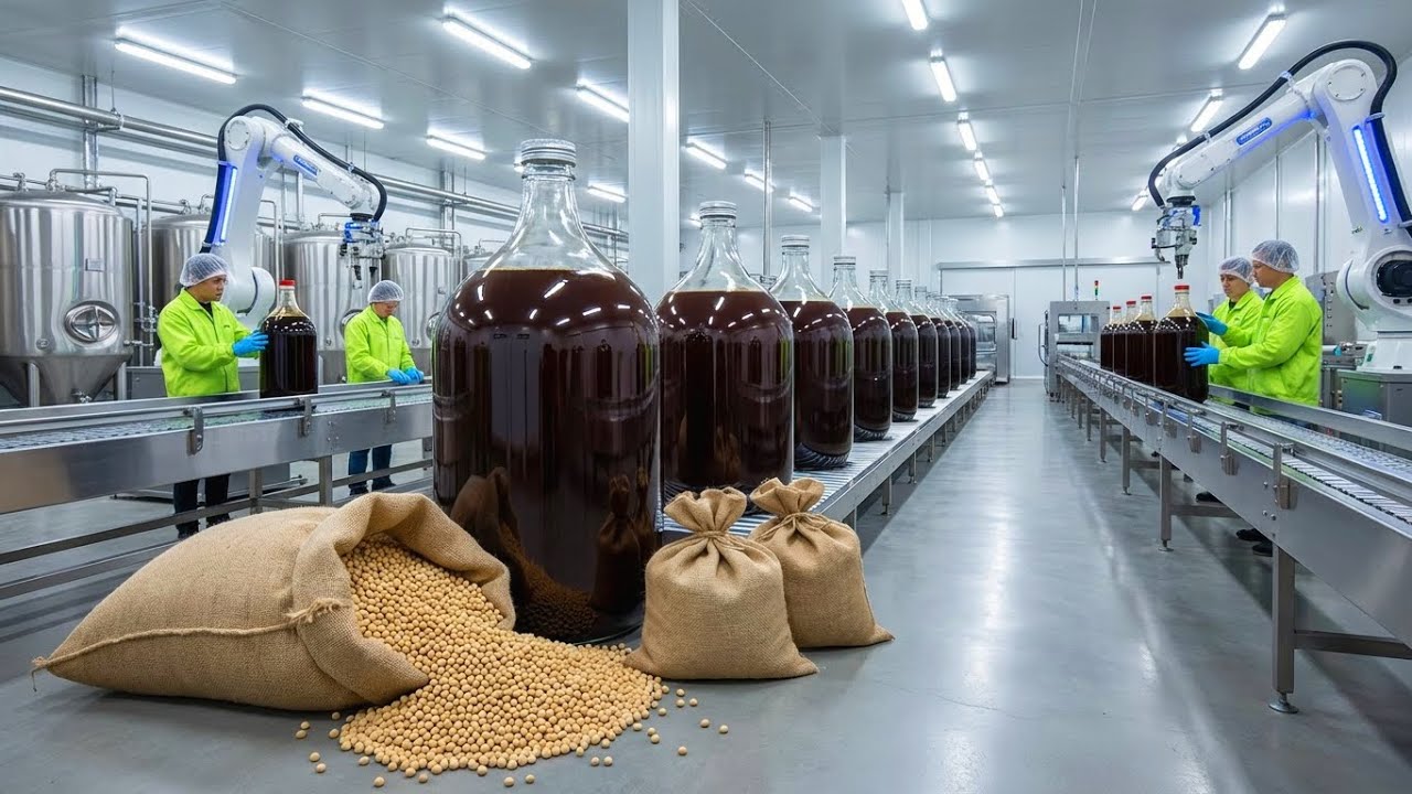 Inside a High-Tech Soy Sauce Brewery: From Soybeans to Aged Umami Liquid (Full Process)