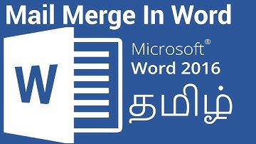 Mail Merge in Microsoft Word in Tamil