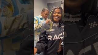 Busta rhymes gifts scarlip a diamond chain 💎 she almost cries 🥹🙏