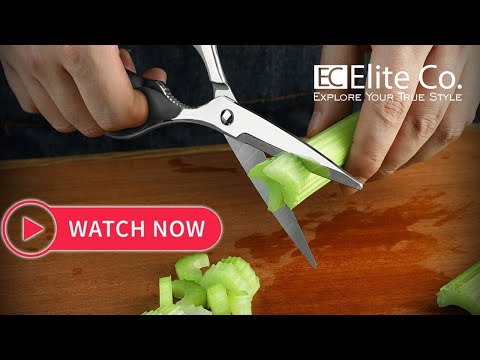 8.5" Stainless Steel Mirror Thin Kitchen Shears Meat Bone Multipurpose Scissors Mirror Light