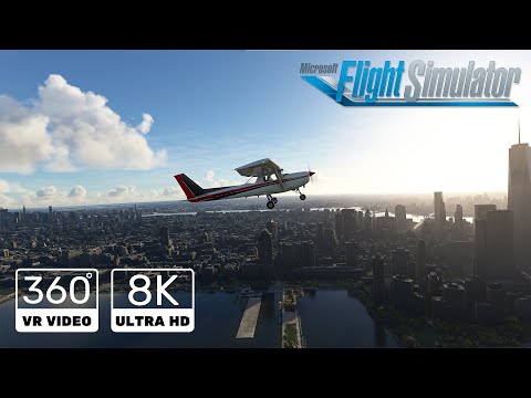 360° cockpit view. Cessna 152. New York. Microsofr Flight Simulator 2020